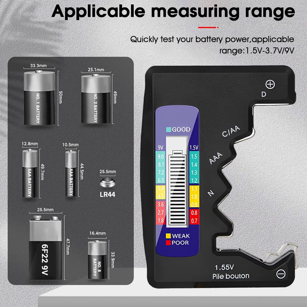 Universal Batterie-Tester – Schnelltest für AA, AAA, 9V & Knopfzellen