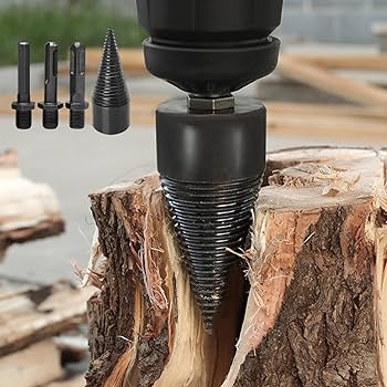 Brennholz-Bohrkopf-Set – Holzspalten einfach mit dem Akkubohrer