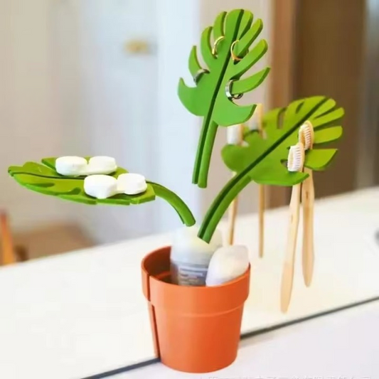 Badezimmer Organizer Box – Monstera-Blatt Design für stilvolle Aufbewahrung