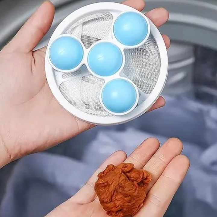 2+2 Gratis | Wiederverwendbarer Waschmaschinenfilter – Fängt Haare & Schmutz