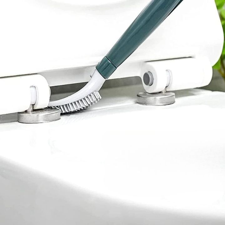 Wand-Toilettenbürste aus Silikon – Mit Spender & langem Griff