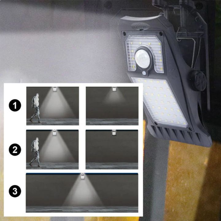 Groß Solar-LED-Außenlampe – Mit Clip & Bewegungsmelder