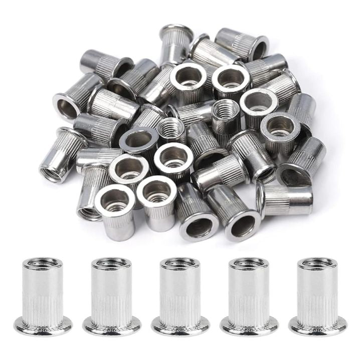 Hochwertiges Nietmuttern-Set mit Flachkopf (100 Stück)