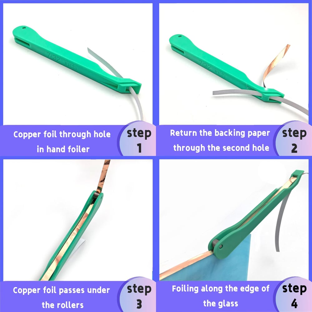 Set Hand-Foliergerät für Buntglas – inklusive 10 m 5 mm Kupferfolie!