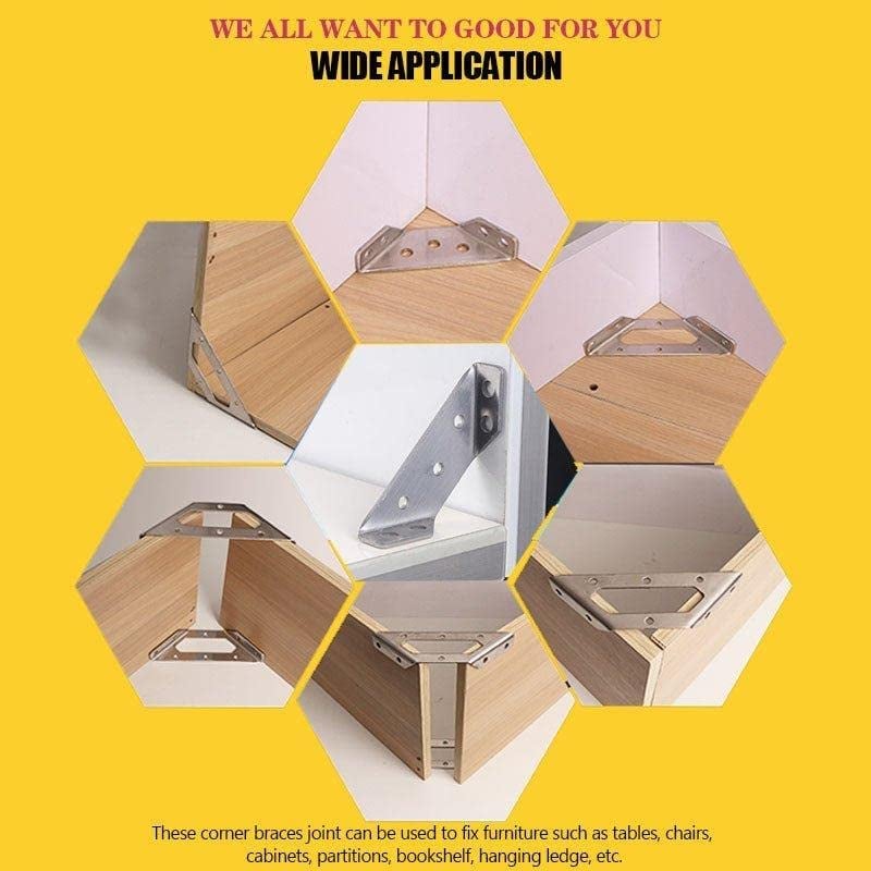 10 Stück Möbeleckverbinder aus Edelstahl – Robuste Stützwinkel