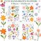 8 Bögen Frühlingshafte Blumen-Wandsticker – 102 selbstklebende Motive für ein frisches Zuhause!