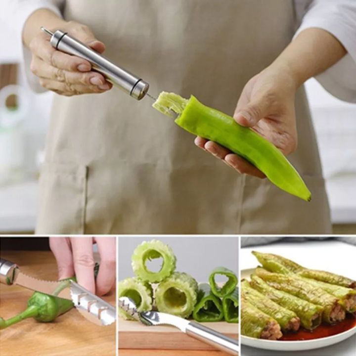 1+1 Gratis | Edelstahl-Paprikakernentferner