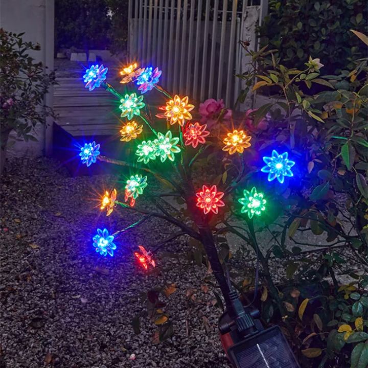Solar-Kirschblütenlichter | Wasserdichte LED-Deko für draußen