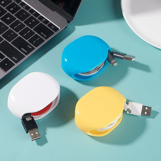 1+1 GRATIS | Automatischer Kabelaufroller – Einziehbarer Organizer für USB & Kopfhörerkabel