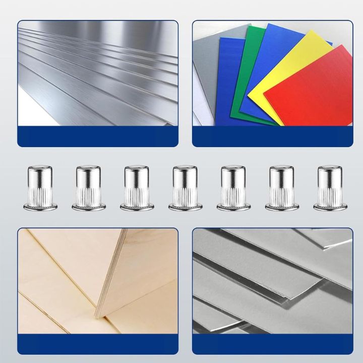 Hochwertiges Nietmuttern-Set mit Flachkopf (100 Stück)