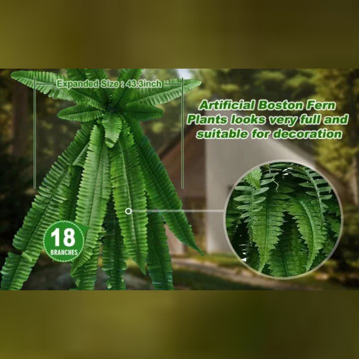 Künstlicher Boston-Farn Bündel - UV-beständig & pflegeleicht (18 Zweige)