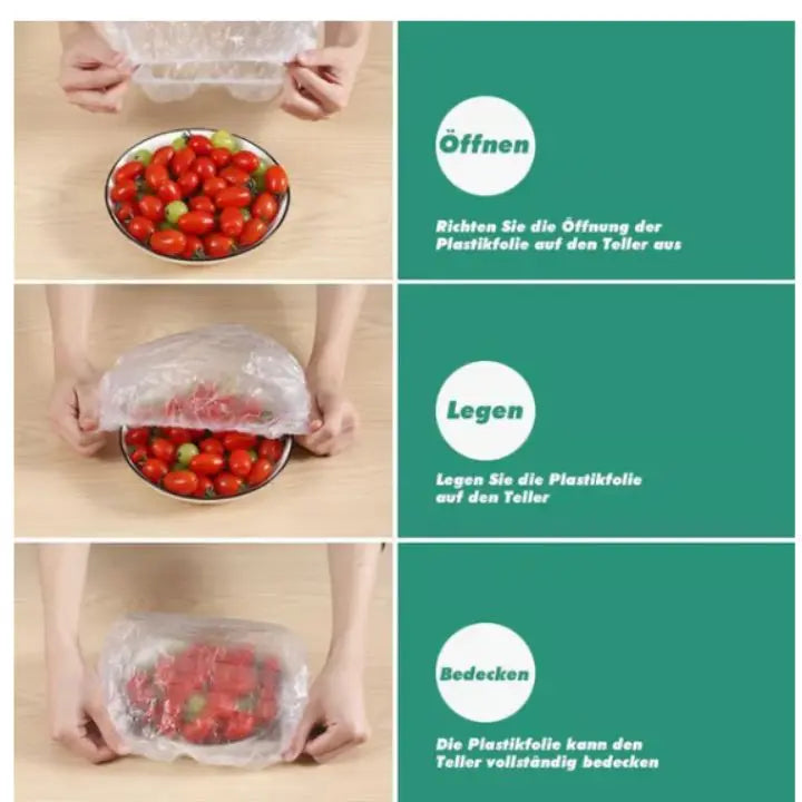 Dehnbare, wiederverwendbare Frischhaltefolie (100 Stück)