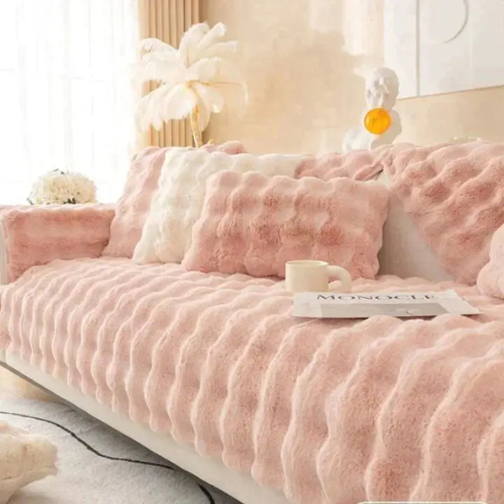 Dicker Kaninchenplüsch-Sofabezug