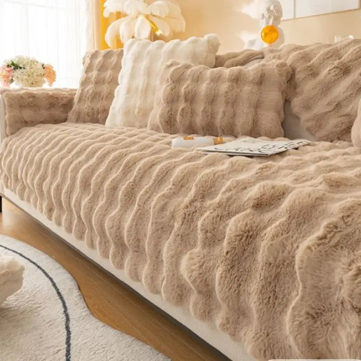 Dicker Kaninchenplüsch-Sofabezug