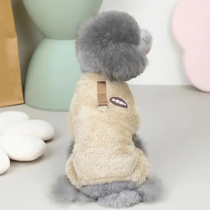 Elastischer Haustier-Overall aus Fleece mit Zugring