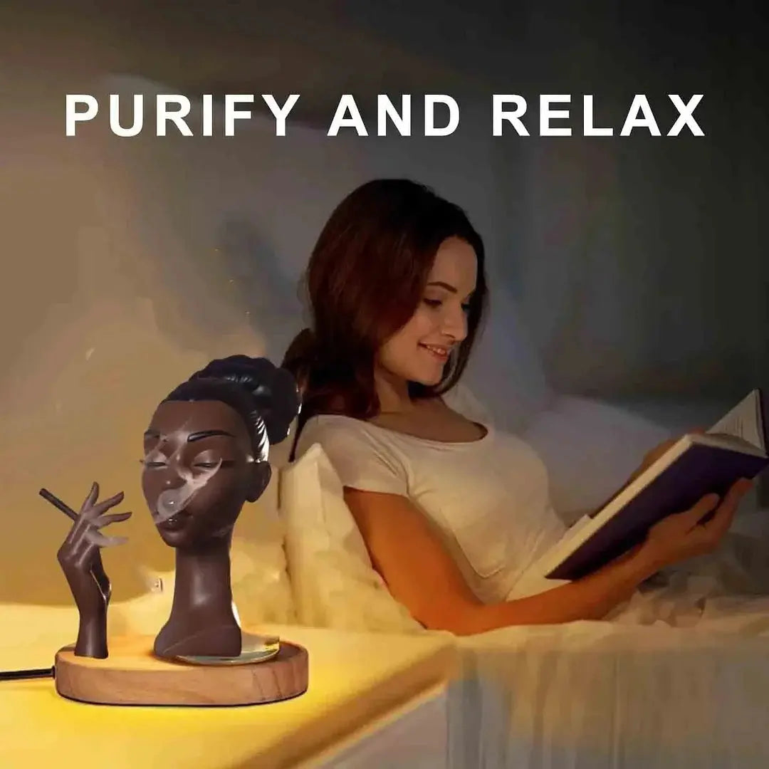 Eleganter Räuchergefäß in Form eines Schwarzen Frauenkopfes