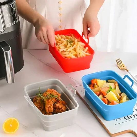 Faltbare Silikon-Backform für Heißluftfritteusen – Praktisch & vielseitig