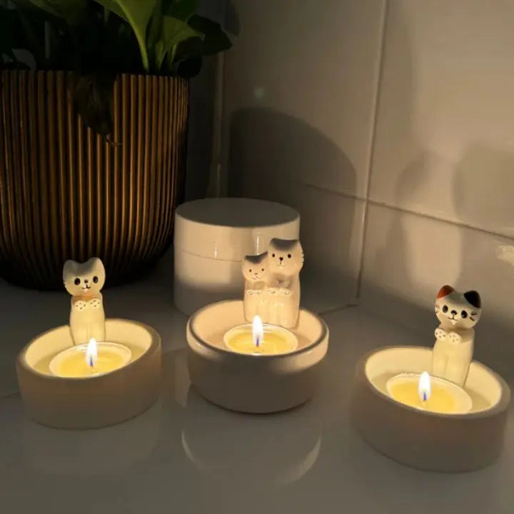 Katzen-Kerzenhalter