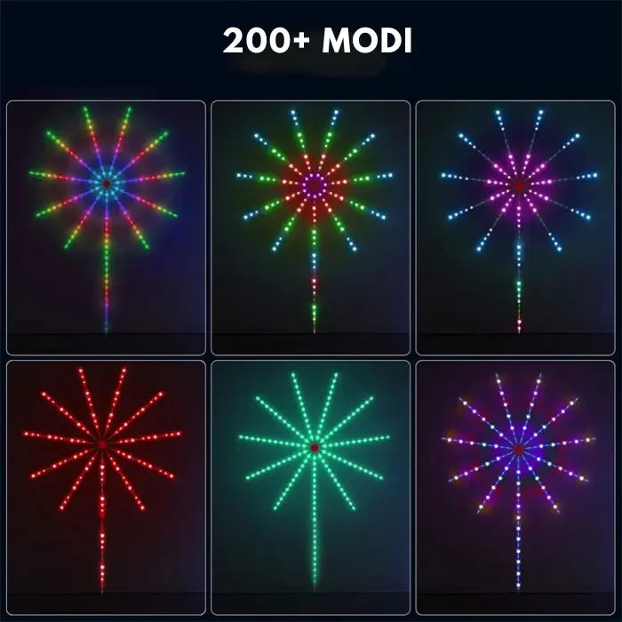 LED-lichterkette mit feuerwerk-effekt