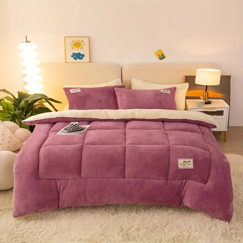 Lamm-Samt-Bettdecke – Luxuriös, Warm, und Stilvoll