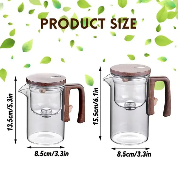 Magnetische Glas-Teekanne mit integriertem Tee-Ei