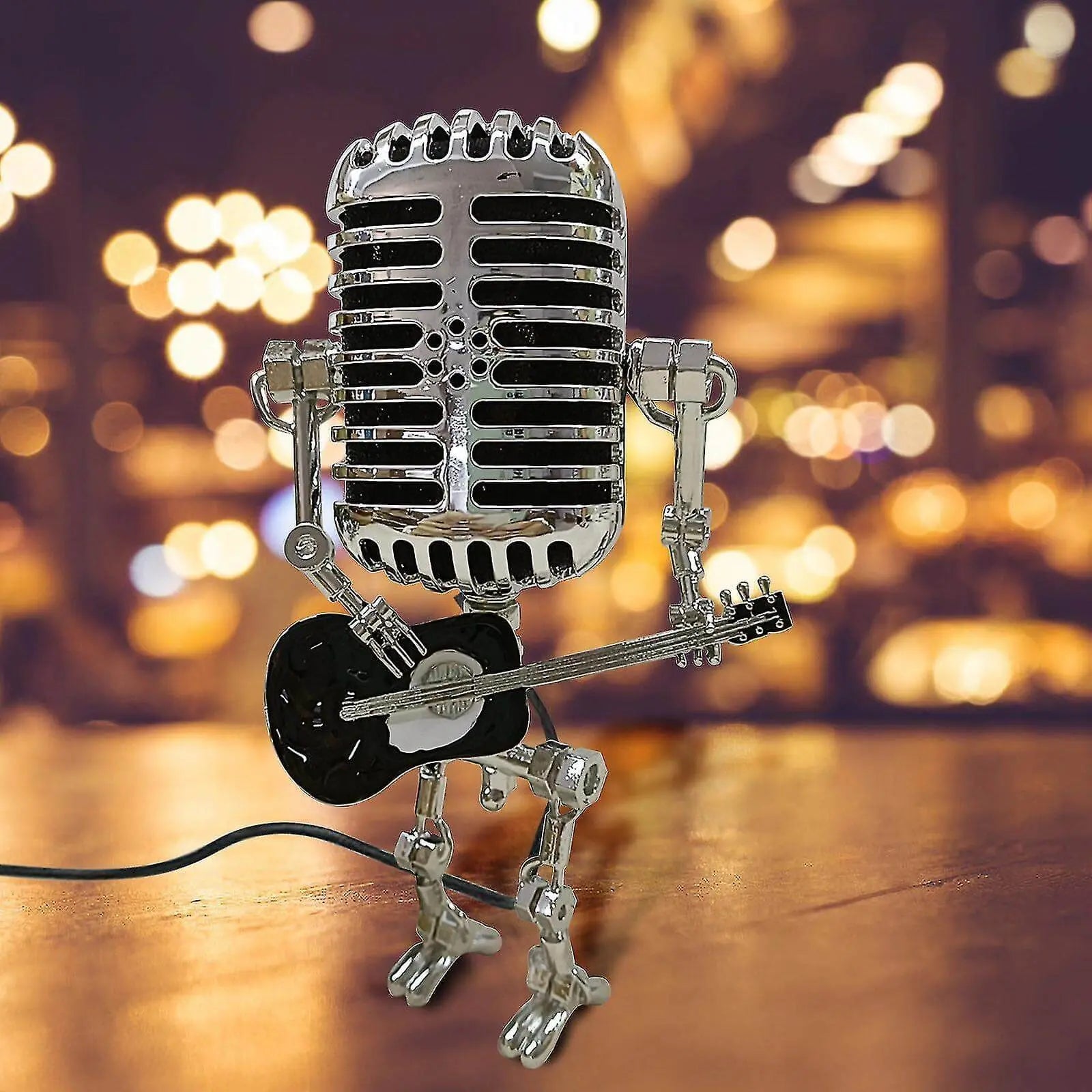 Mikrofon-Roboter-Schreibtischlampe aus Metall