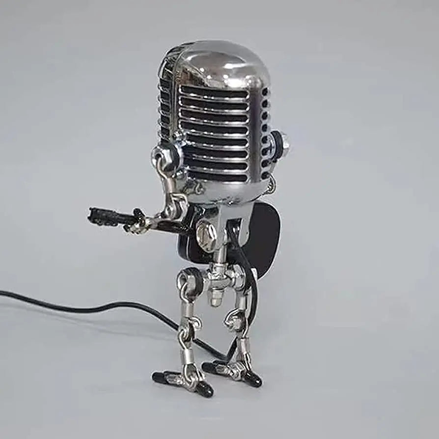 Mikrofon-Roboter-Schreibtischlampe aus Metall
