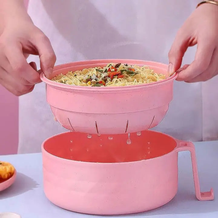 Mikrowellen-Ramen-Schüssel mit Sieb für einfaches Kochen
