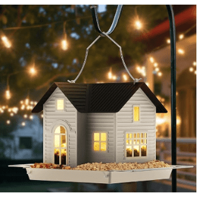 Solar-Vogelhaus mit LED – Leuchtende Gartenlaterne & Futterstation in einem!