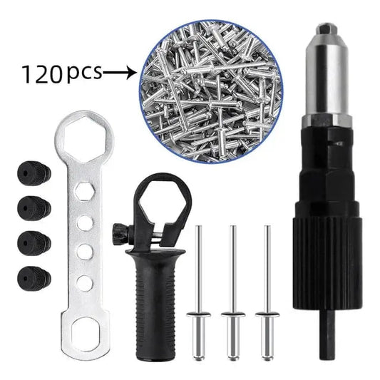 Profi-Nietpistolen-Adapterkit mit 4 verschiedenen Düsen