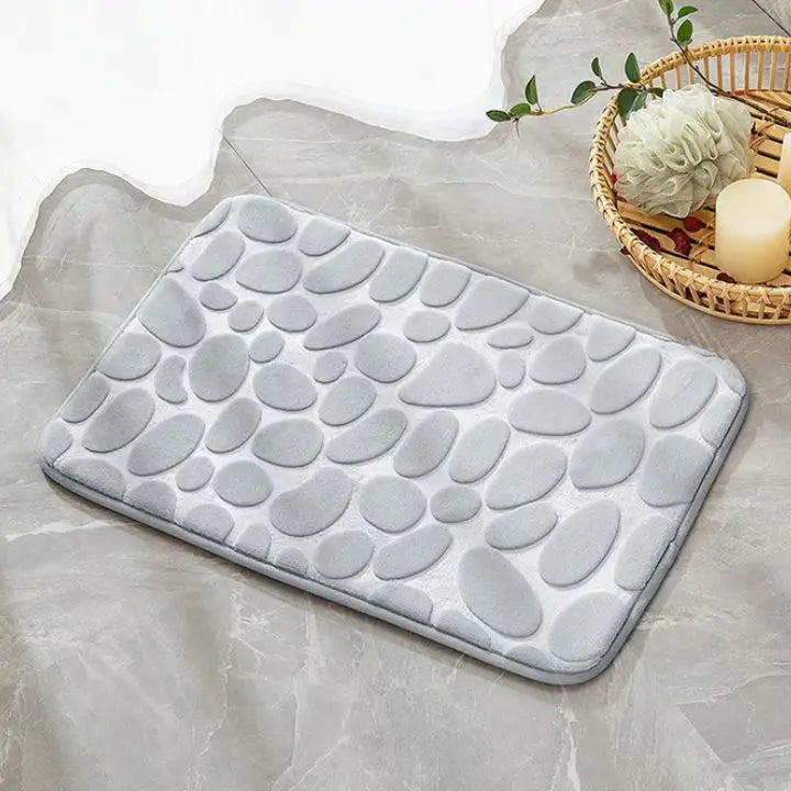 Rutschfeste Badematte mit modernem Kieselmuster