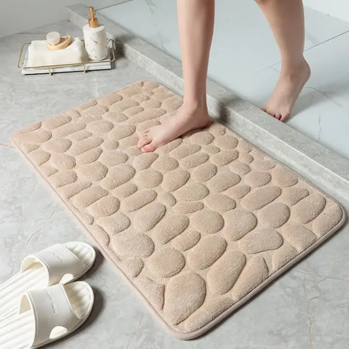 Rutschfeste Badematte mit modernem Kieselmuster
