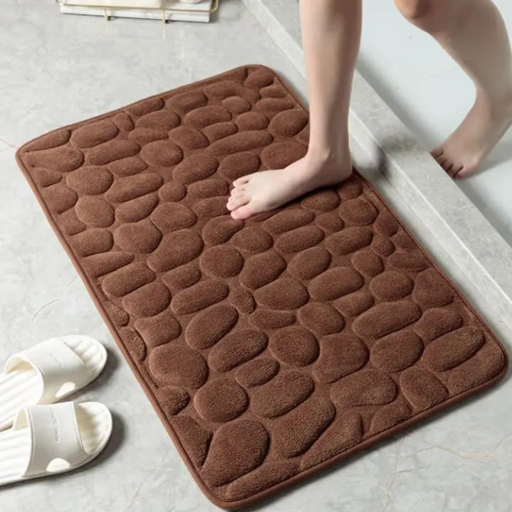 Rutschfeste Badematte mit modernem Kieselmuster
