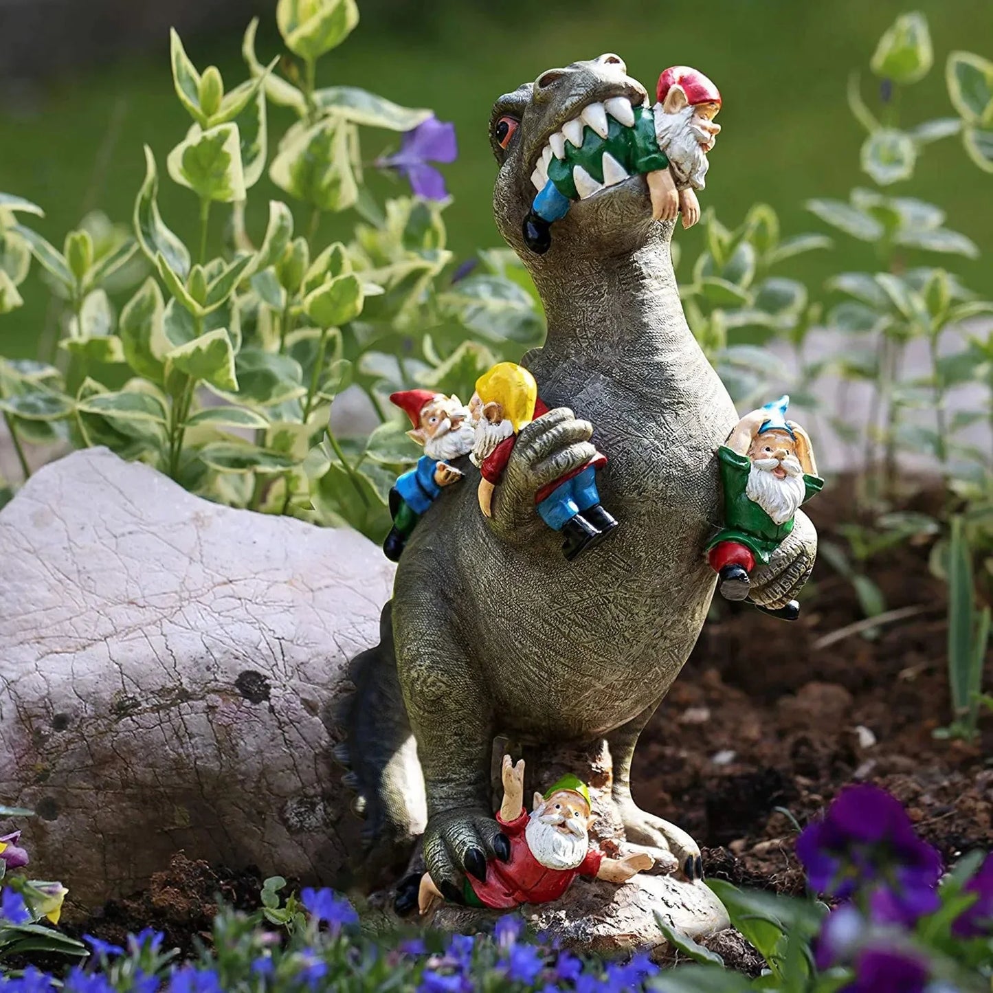 Dinosaurier-Gartenfigur – Lustiger & Einzigartiger Wichtelfresser