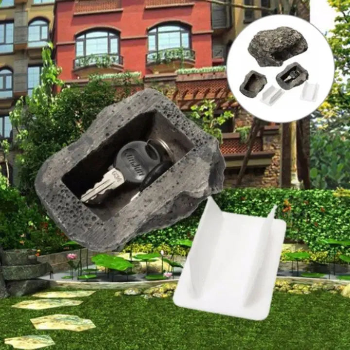 Schlüsselversteck in kreativer Steinform