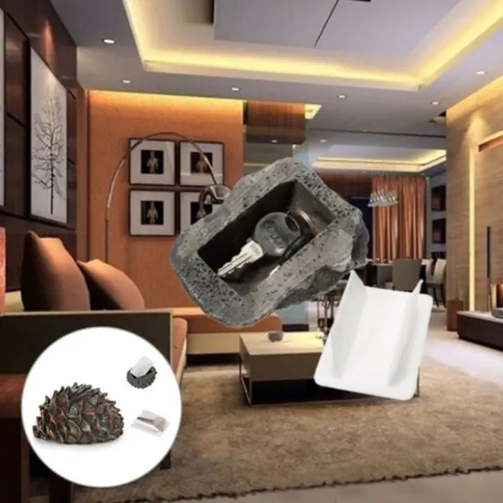 Schlüsselversteck in kreativer Steinform