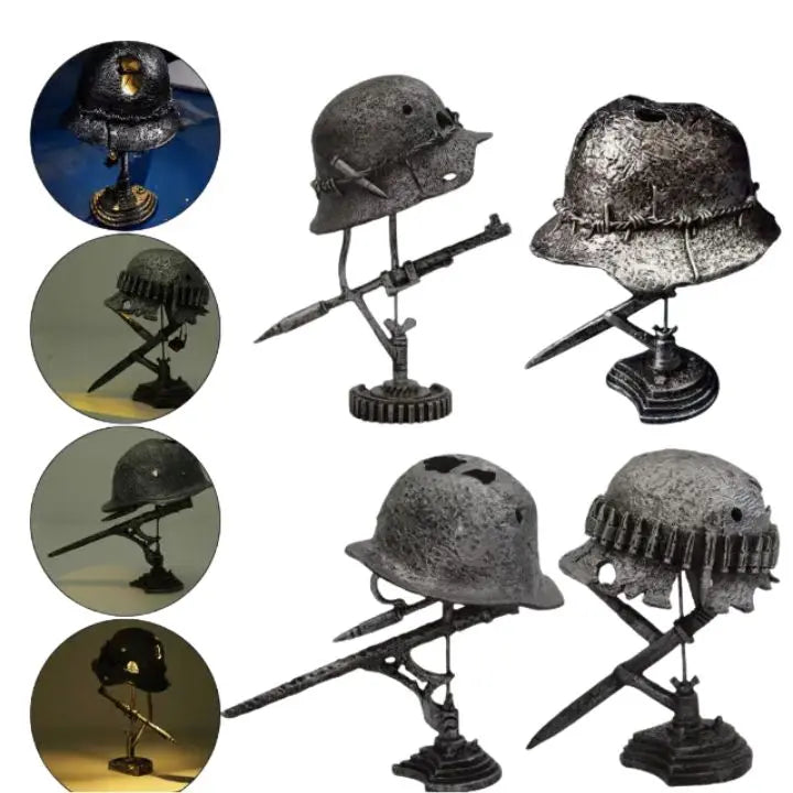Stahlhelm-Tischlampe – Einzigartige historische Dekoration