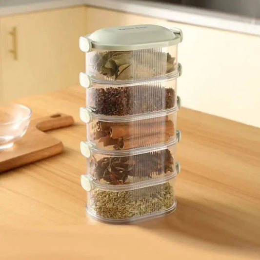 Stapelbare mehrschichtige Gewürzbox (5 Stück)