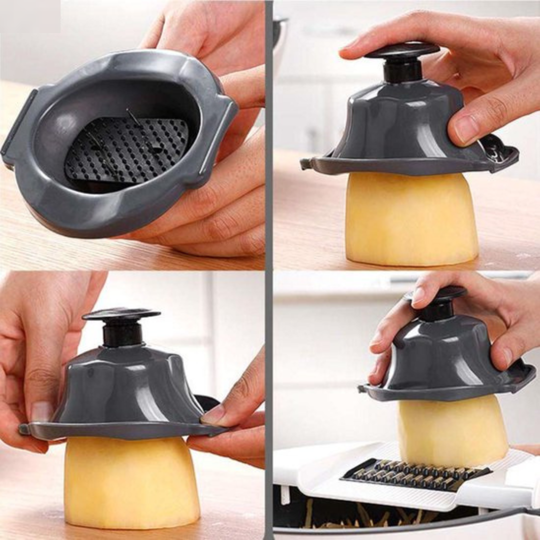 7-in-1 Gemüseschneider mit Abtropfkorb und austauschbaren Klingen