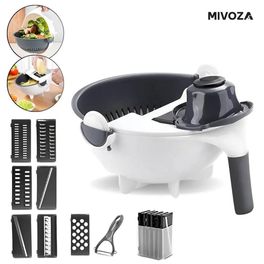 Vielseitiger 2-in-1-Gemüseschneider & -sieb