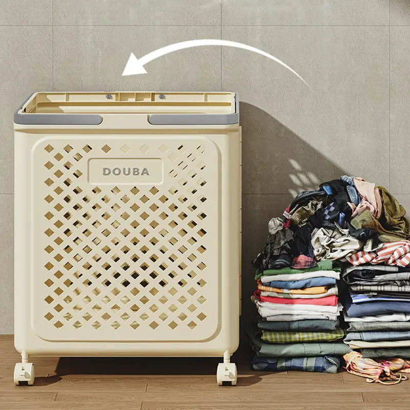 Wäschekorb mit großer Kapazität und Rädern, faltbar