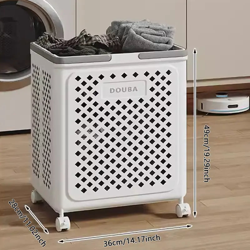 Wäschekorb mit großer Kapazität und Rädern, faltbar