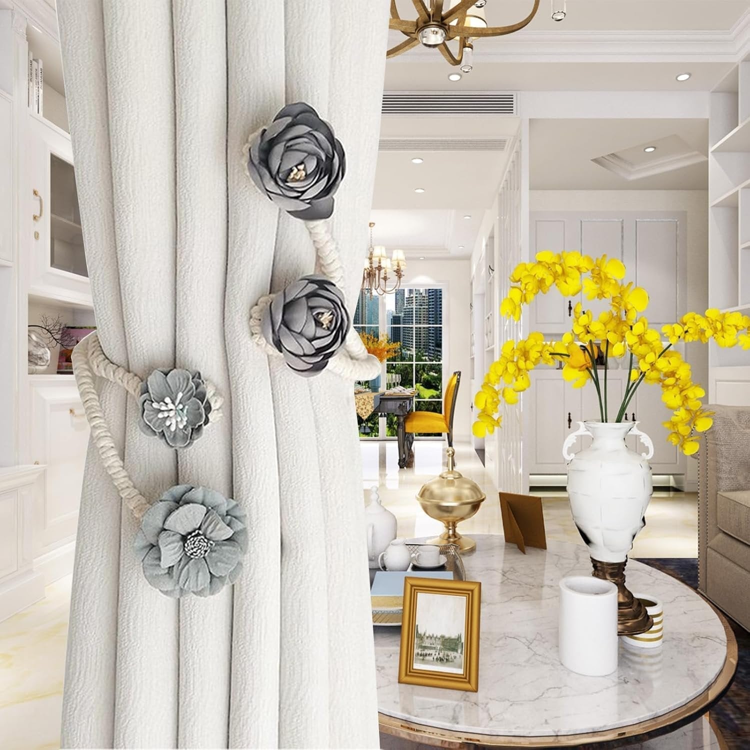 1+1 GRATIS | Elegante biegbare Gardinenhalter – Ohne Bohren, Ohne Aufwand