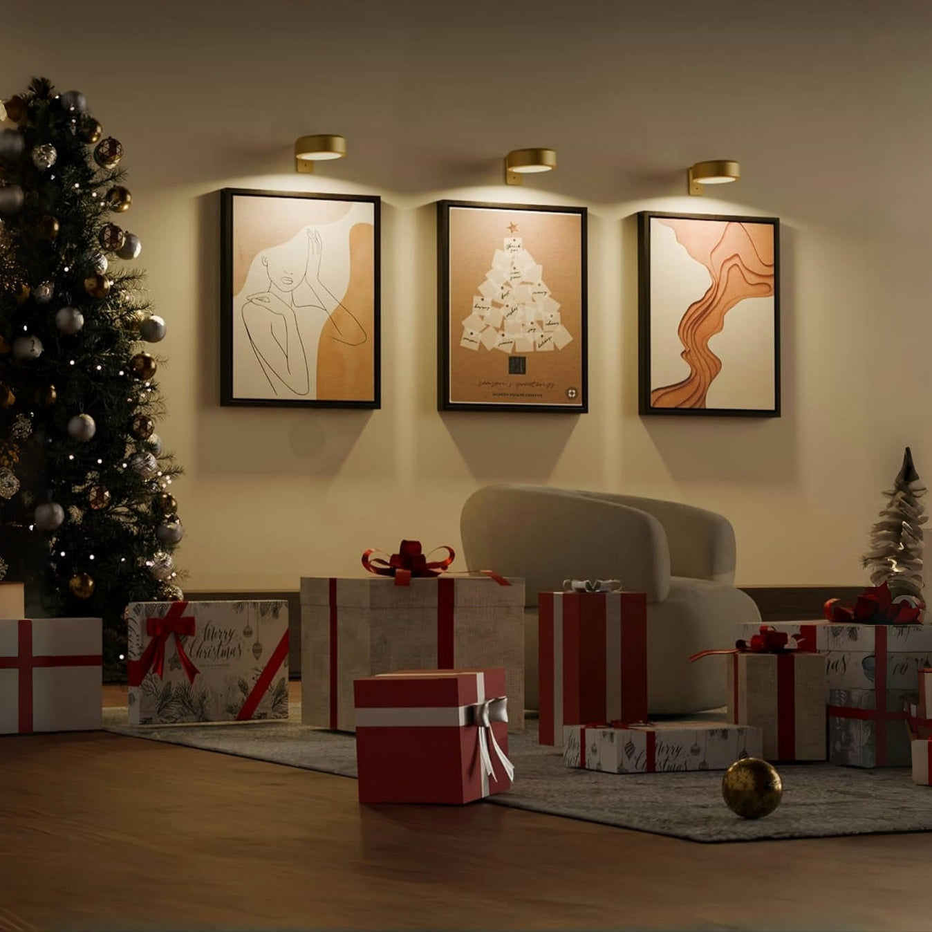 2 + 1 Gratis | Kabellose Bilderleuchten – Ohne Bohren, Wiederaufladbar, Farbwechsel mit Fernbedienung