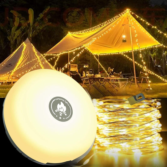 4-in-1 Campinglicht mit RGB-Lichterkette & Powerbank