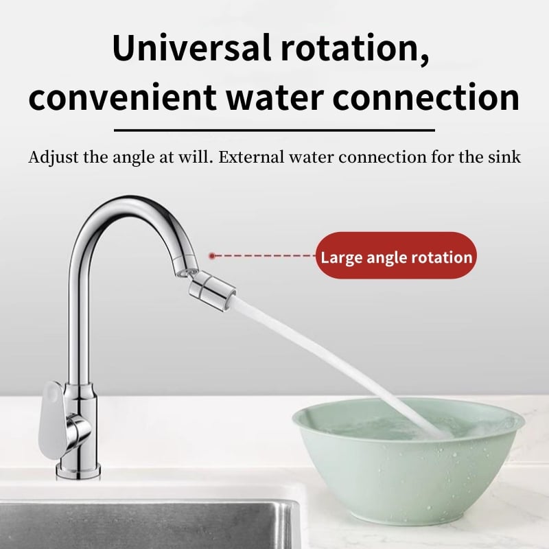 1+1 GRATIS | Universeller 720° drehbarer Wasserhahnaufsatz – Spritzfrei & Langlebig