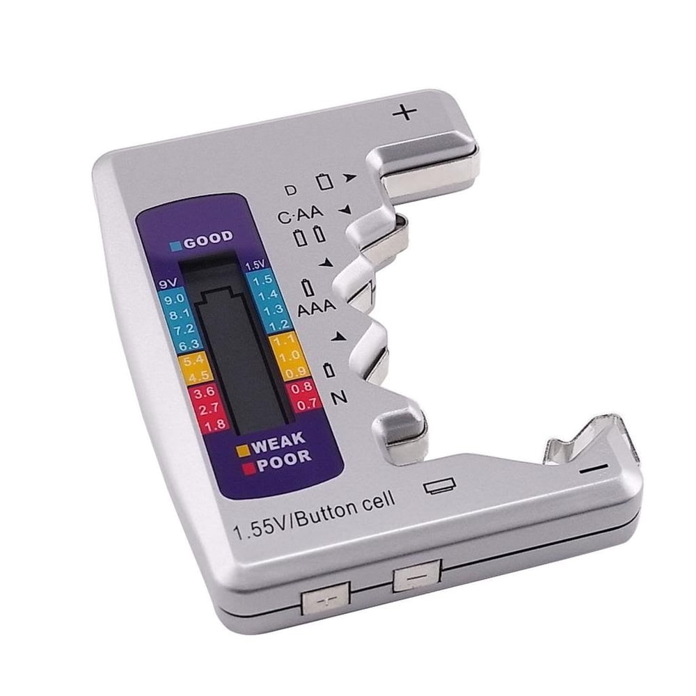 Universal Batterie-Tester – Schnelltest für AA, AAA, 9V & Knopfzellen