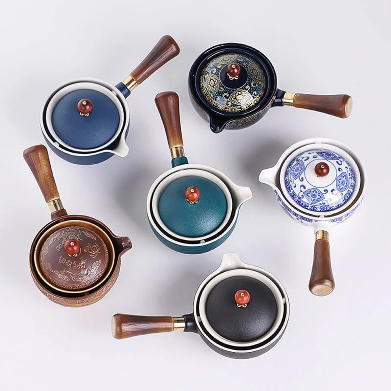 360°-Rotierendes Teeservice – mit 4 Tassen & Aufbewahrungstasche