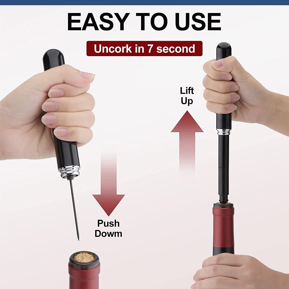 Weinflaschenöffner mit Luftdruck – Sauber, schnell & ideal für unterwegs