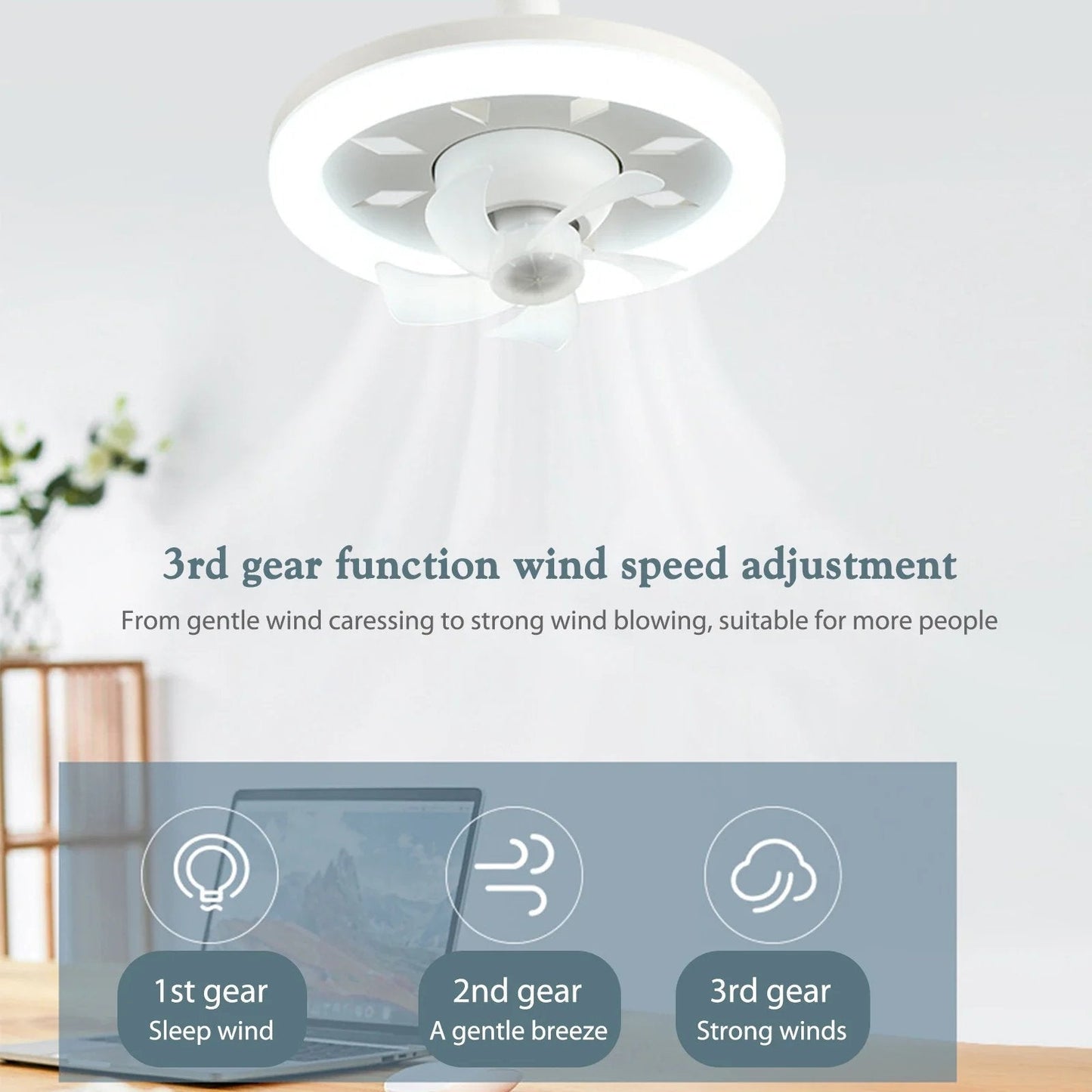 LED-Deckenventilator mit Fernbedienung – Leise & Stilvolle Kühlung